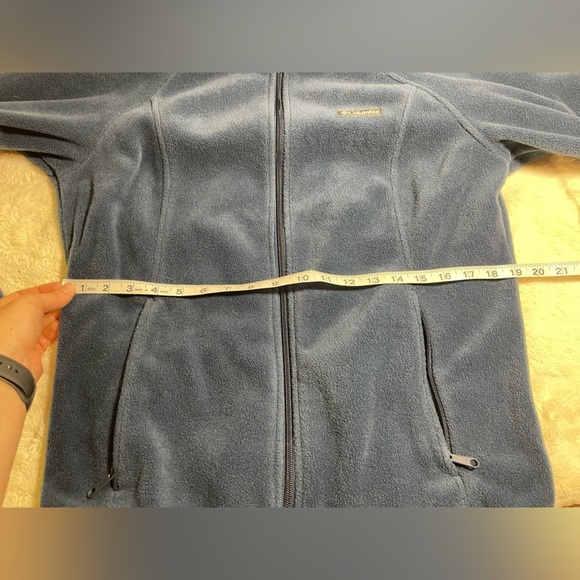 Columbia Blue Fleece Jacket Full-Zip Classic Fit - Picture 7 of 9